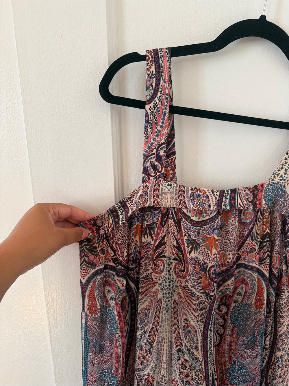 ba&sh Baraka Paisley Maxi Dress in Multicolor Rust & Blue - Picture 7 of 14
